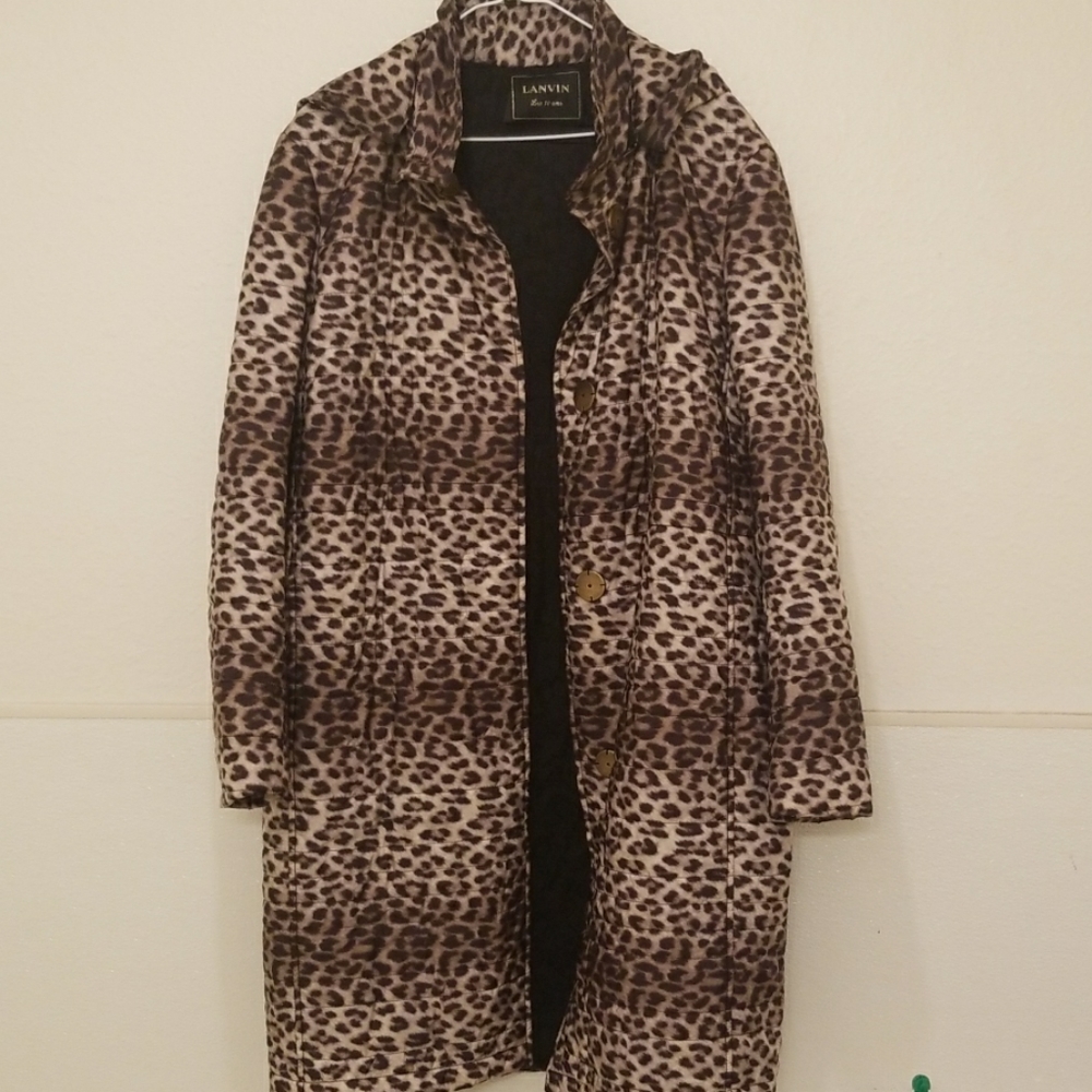 Lanvin 100% silk cheetah coat